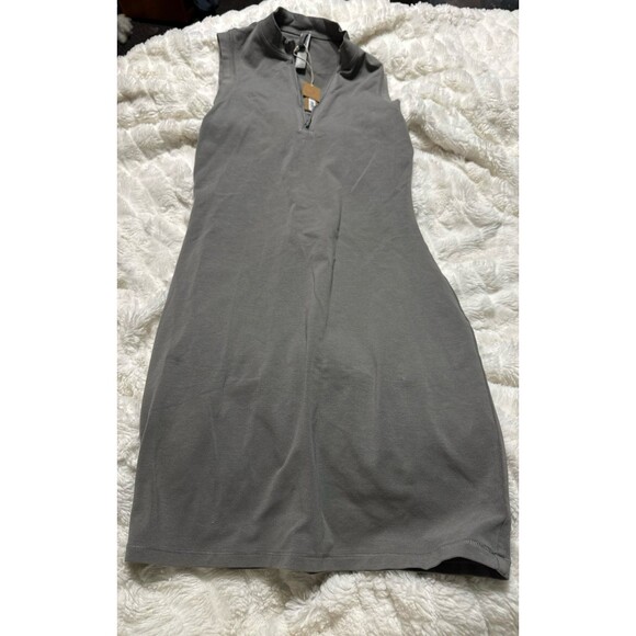 Skims new vintage ZIP UP SLEEVELESS MINI DRESS smoke NWT - Picture 5 of 6